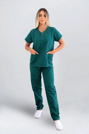 Scrub Feminino Brim Leve Especial Verde Escuro